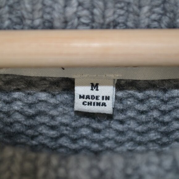 Madewell Wool Alpaca Blend Crewneck Pullover Sweater Womens M Long Sleeve Gray - Picture 8 of 9